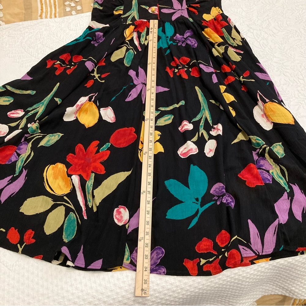 Vintage 90s Carole Little bright floral Artsy maxi dress size 16 - Picture 10 of 15